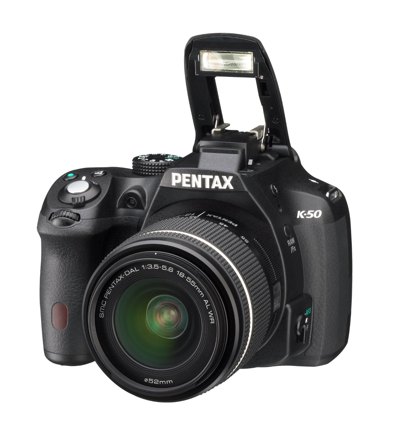 Pentax K-50 DSLR Camera with DAL 18-55 mm WR Lens Kit, 3 inch LCD - Black