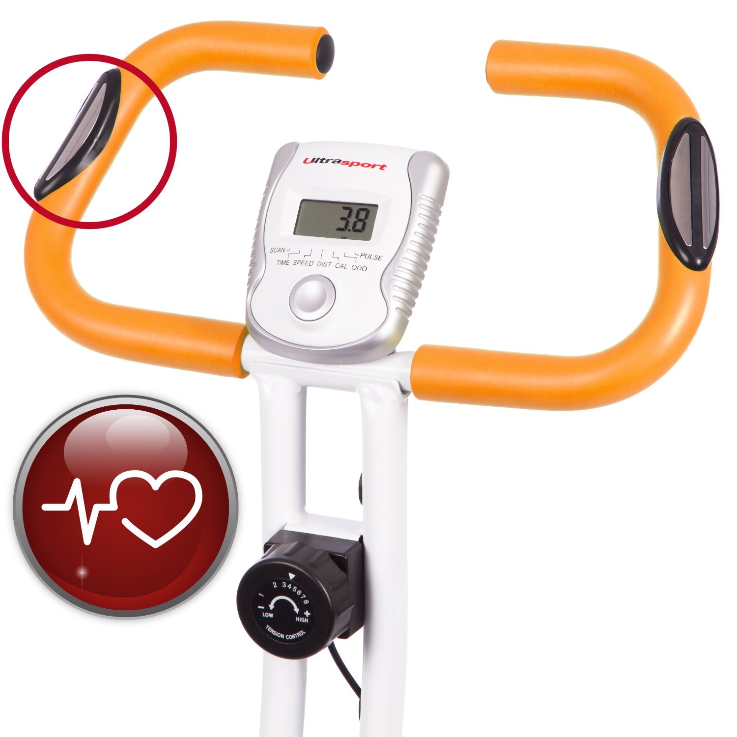 Ultrasport Foldable Exercise Bike With Pulse Sensor Grips