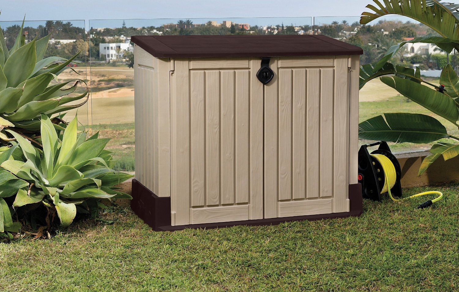 Keter Store-It-Out Midi Resin Outdoor Garden Storage Shed - Beige/Brown
